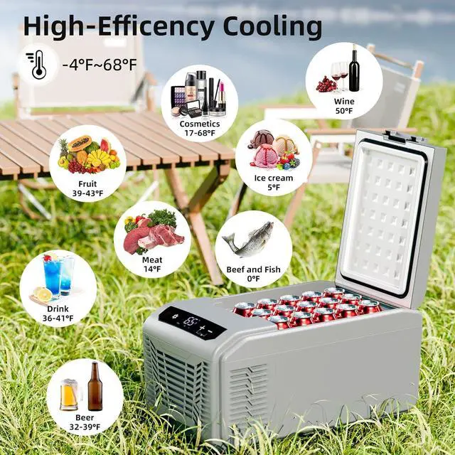 Alt view image 4 of 7 - Star Car Refrigerator, 12 Volt Car Fridge, 16 QT Portable Freezer Compressor Electric Cooler For Car, Control Panel with Lock, -4-68 12V DC & 100V AC for Car/RV/Camping/Travel
