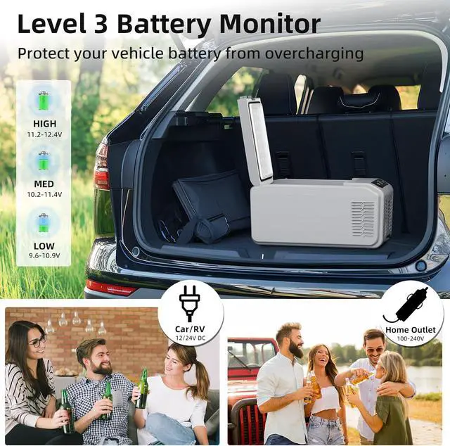 Alt view image 5 of 7 - Star Car Refrigerator, 12 Volt Car Fridge, 16 QT Portable Freezer Compressor Electric Cooler For Car, Control Panel with Lock, -4-68 12V DC & 100V AC for Car/RV/Camping/Travel