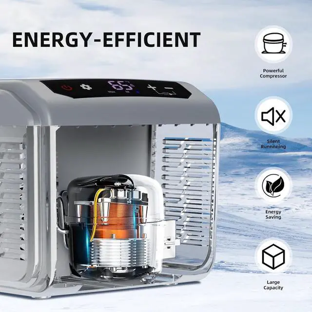 Alt view image 6 of 7 - Star Car Refrigerator, 12 Volt Car Fridge, 16 QT Portable Freezer Compressor Electric Cooler For Car, Control Panel with Lock, -4-68 12V DC & 100V AC for Car/RV/Camping/Travel