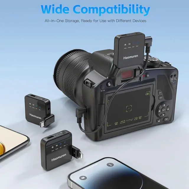 Alt view image 5 of 7 - Wireless Lavalier Microphone for iPhone/Android, Mini Mic with Noise Reduction, Compatible with Camera, iPad, Tablet, PC, Plug & Play Lapel Microphone for Video Recording, Stream, Vlog (Black)