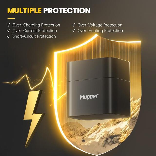 Alt view image 7 of 7 - AA Lithium Batteries with Charger,16 Count 3600 mWh 1.5V Double A Batteries High Capacity,Long Lasting Rechargeable AA Li-ion Battery with Integrated Charging Storage Box - Gold