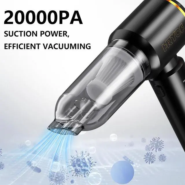 Alt view image 2 of 7 - Handheld Vacuum,Car Vacuum Cleaner,4-in-1 20000PA High Power Portable Rechargeable Vacuum Cleaner with Brushless Motor, Small Handheld Vacuum & Air Blower & Pump-Black