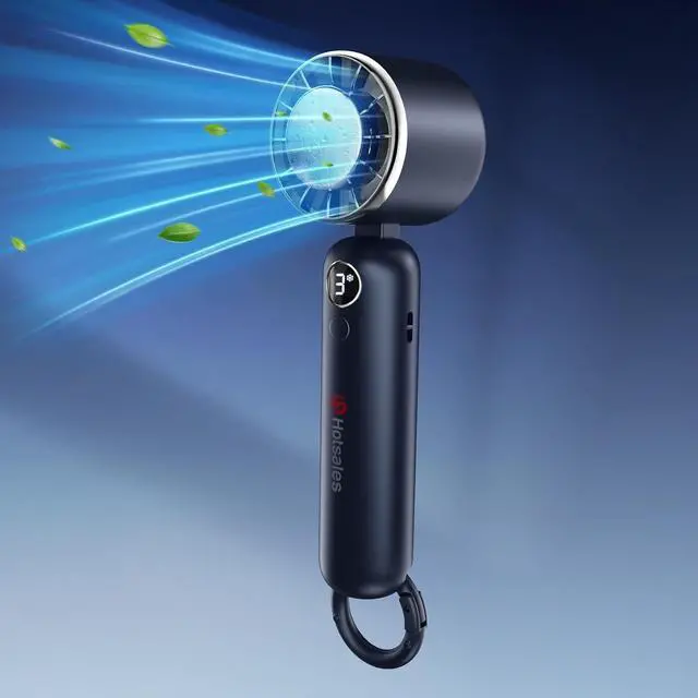 Main image of Portable Handheld Fan, Powerful Hand Held Mini Fan, 3 Speed USB Rechargeable 5000mAh Battery Operated Fan, LED Display, Cooling Personal Fan Gifts for Women, Men, Travel, Camping, Outdoor