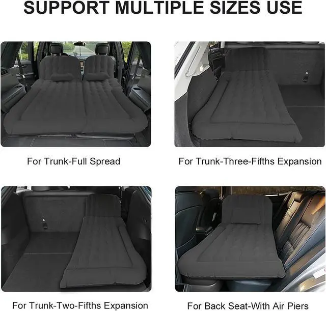 Alt view image 4 of 6 - 3 in 1 SUV Air Matterss | Car Mattress with Electric Air Pump-2 Support Fillers & 2 Pillows Fits SUV|MPV|Minivan for Road Trip Camping Black