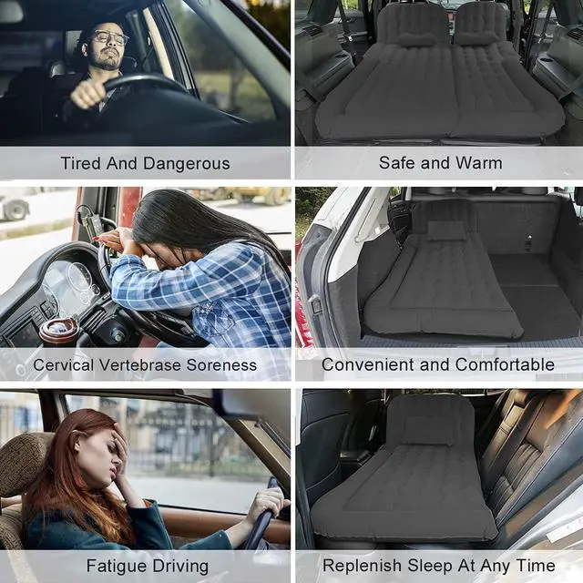 Alt view image 5 of 6 - 3 in 1 SUV Air Matterss | Car Mattress with Electric Air Pump-2 Support Fillers & 2 Pillows Fits SUV|MPV|Minivan for Road Trip Camping Black