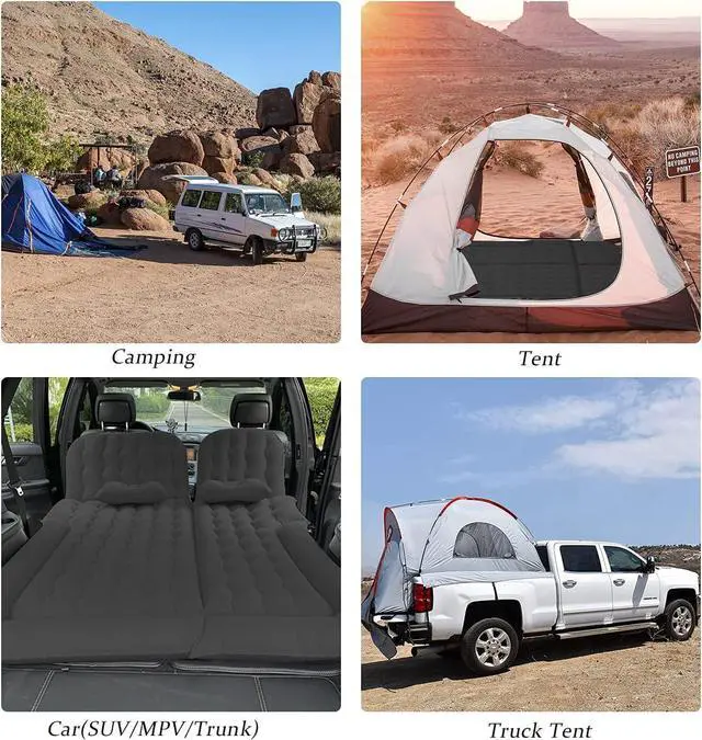 Alt view image 6 of 6 - 3 in 1 SUV Air Matterss | Car Mattress with Electric Air Pump-2 Support Fillers & 2 Pillows Fits SUV|MPV|Minivan for Road Trip Camping Black