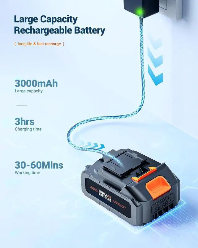 Alt view image 6 of 6 - Cordless Pressure Washer Power Washer, 970PSI Portable Car Washer with 3.0Ah Battery 6-in-1 Nozzle Carry Box Battery Operated Power Washer for Cars, Fences, Patio, Bikes Cleaning