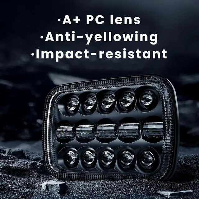 Alt view image 4 of 6 - 110W 5x7 Led Headlights 7x6 H6054 headlight Hi/Low Sealed Beam Compatible with Jeep Wrangler YJ Cherokee XJ Ford GMC Toyota Nissan Dodge Truck Van etc 2PCS Chrome