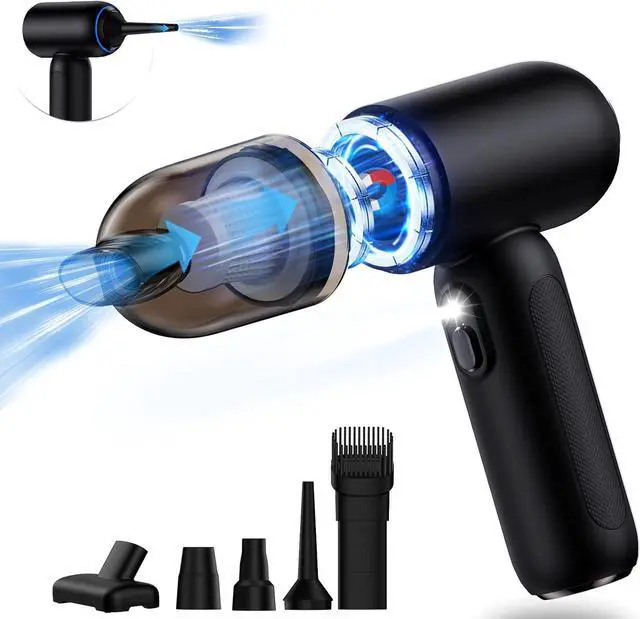 Main image of Handheld Car Vacuum Cleaner Cordless, 18000PA High Power Car Vacuum Cleaner & Air Duster/Blower, Portable Vacuum with Magnetic Dust Collection Bin, LED Light, 2 Gear Hand Held Vacuum for PC(Black)