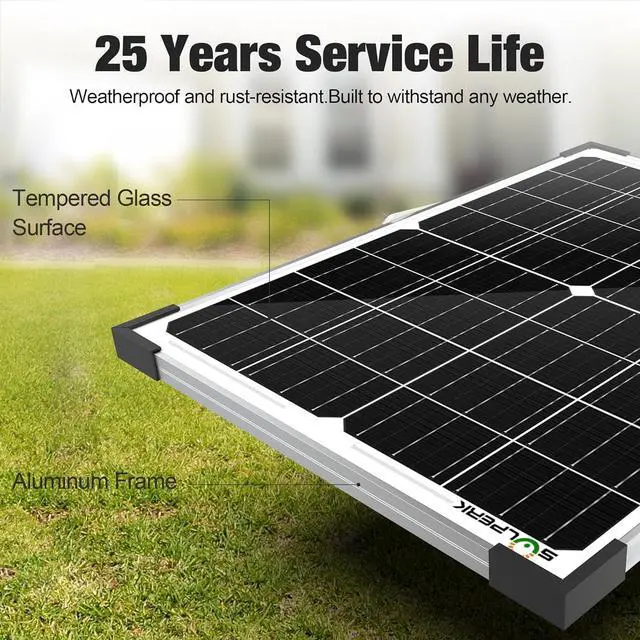 Alt view image 2 of 7 - 25W 12V Solar Battery Charger, Waterpoof Solar Panel Kit with Energy Saving Controller for Car RV Trailer Marine Boat Motorcycle Truck Tractor Etc