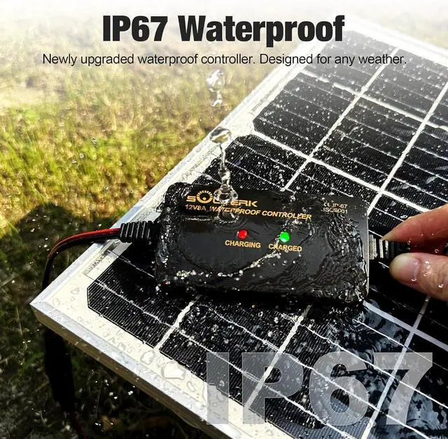 Alt view image 4 of 7 - 25W 12V Solar Battery Charger, Waterpoof Solar Panel Kit with Energy Saving Controller for Car RV Trailer Marine Boat Motorcycle Truck Tractor Etc