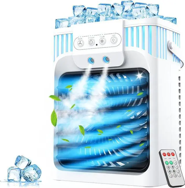 Main image of Portable Air Conditioners, 3 Speeds, 3 Mist Settings, 40oz XL Water Tank, 2~8h Timer & 7-color Ambient Lights,Air Conditioner Portable, Personal Small Mini Air Conditioner Air Cooler for Room Bedroom