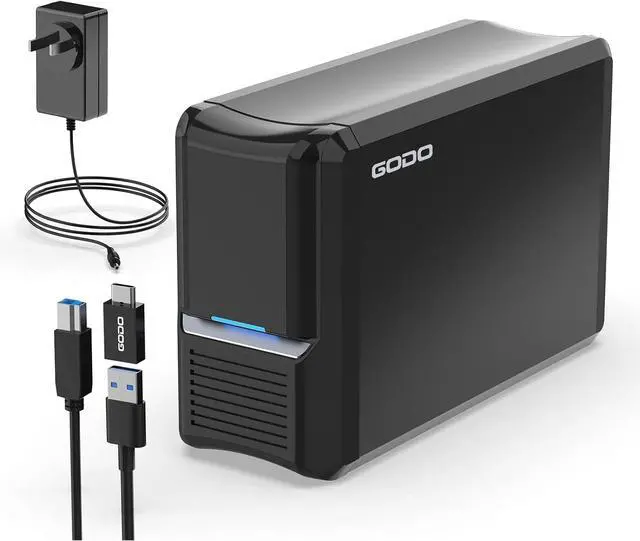 Main image of 3.5 inch Dual Bay Hard Drive Enclosure,USB3.0 to 3.5" SATA HDDs External Enclosure,RAID 0/1/JBOD/PM Mode,Max 40TB RAID Hard Drive Docking Station,Aluminum