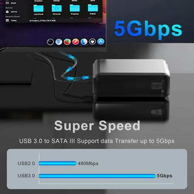 Alt view image 3 of 7 - 3.5 inch Dual Bay Hard Drive Enclosure,USB3.0 to 3.5" SATA HDDs External Enclosure,RAID 0/1/JBOD/PM Mode,Max 40TB RAID Hard Drive Docking Station,Aluminum