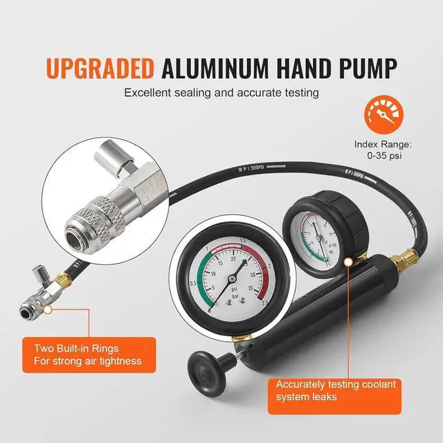 Alt view image 3 of 7 - 28 pcs Universal Radiator Pressure Tester Kit, Coolant Pressure Tester Kit with Manual Pump and Color-Coded Test Caps, Coolant Vacuum Refill kit for Cars Motorcycles Trucks Cooling System