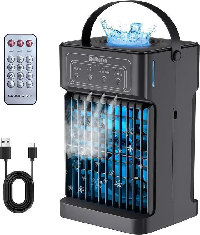 Main image of Portable Air Conditioners, 2025 Upgraded 4-IN-1 Portable AC Unit with 3 Cool Mist &Speeds, 7 Night Light & 2-8H Timer Evaporative Air Cooler,Personal Mini Air Conditioner for Bedroom, Camping, Office
