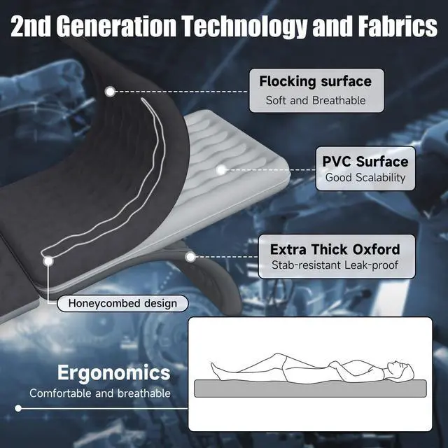 Alt view image 3 of 7 - Car Air Mattress, Inflatable SUV Truck Air Mattress Back Seat Camping Bed Thickened Car Sleeping Pad for Travel, Car Bed SUV Mattress with Car Air Pump 2 Pillows