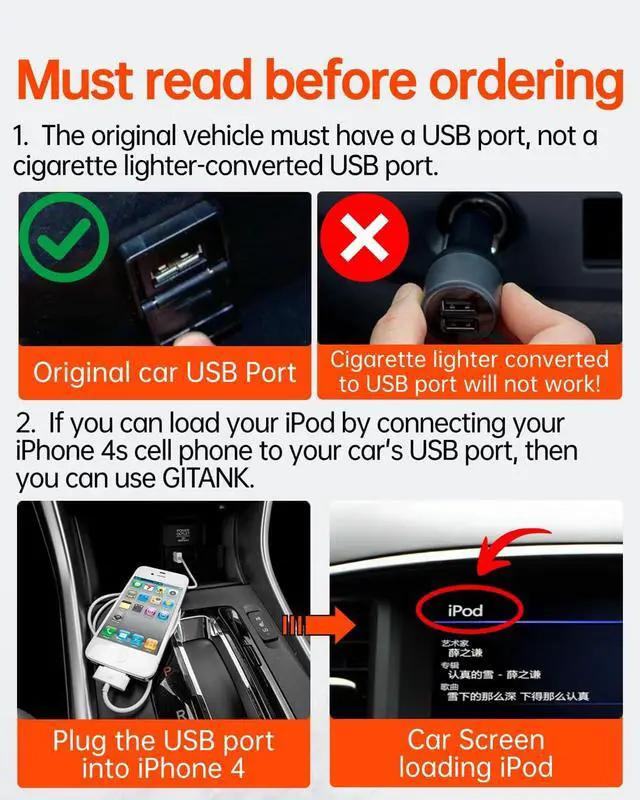 Alt view image 2 of 6 - USB Bluetooth 5.3 Car Adapter Compatible for Infiniti,Nissan,GMC,Chevy,Honda,Ford,Mazda,Buick,Volkswagen,Subaru iPod iPhone Music Interface Connector