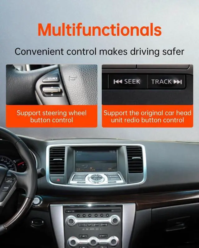 Alt view image 4 of 6 - USB Bluetooth 5.3 Car Adapter Compatible for Infiniti,Nissan,GMC,Chevy,Honda,Ford,Mazda,Buick,Volkswagen,Subaru iPod iPhone Music Interface Connector