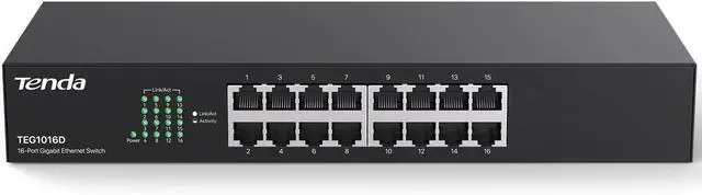 Main image of TEG1016D, Unmanaged 16 Port Gigabit Switch, Rackmount Ethernet Switch, Plug & Play, Fanless & Metal Design Network Switch, Limited Lifetime Protection