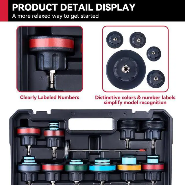 Alt view image 4 of 6 - Coolant Pressure Tester Kit (30pcs)