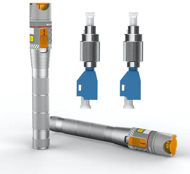 Main image of 2PCS Visual Fault Locator 50KM with FC/LC Adapter Kit, Fiber Optic VFL Include Single Mode 9/125um FC Male to LC Female Connector, Fiber Light Pen for CATV Telecommunications Engineering Maintenance
