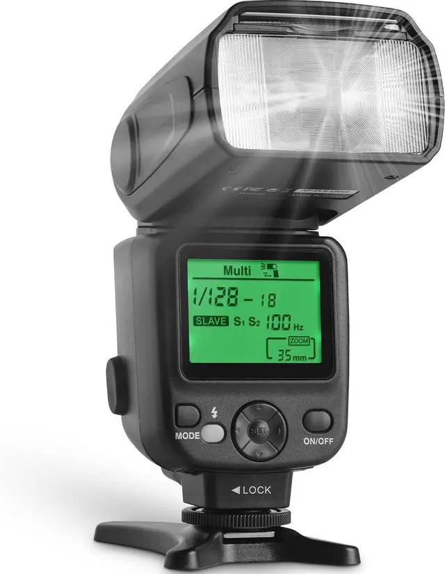 Main image of Photo Camera Flash with LCD Display for DSLR & Mirrorless Cameras - External Speedlite Featuring a Standard Hot Shoe, Universal Speedlight for Canon, Sony, Nikon, Panasonic and More