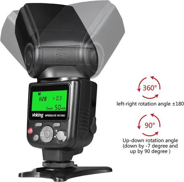 Alt view image 6 of 7 - VK750II TTL Camera Speedlite Flash Compatible with Canon EOS 60D 70D 77D 80D 4000D Rebel T7i T6i T6s T6 T5i T5 T4i T3i and Other DSLR Cameras