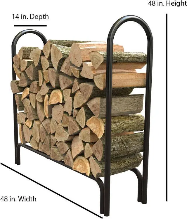 Alt view image 3 of 6 - 15203 Deluxe Outdoor Log Rack, Black, 4-Feet, Log Rack Only
