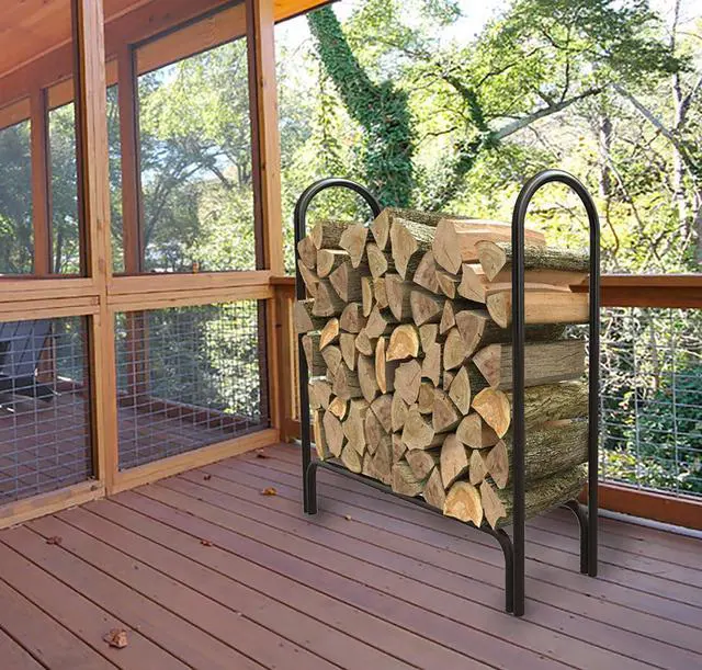 Alt view image 5 of 6 - 15203 Deluxe Outdoor Log Rack, Black, 4-Feet, Log Rack Only