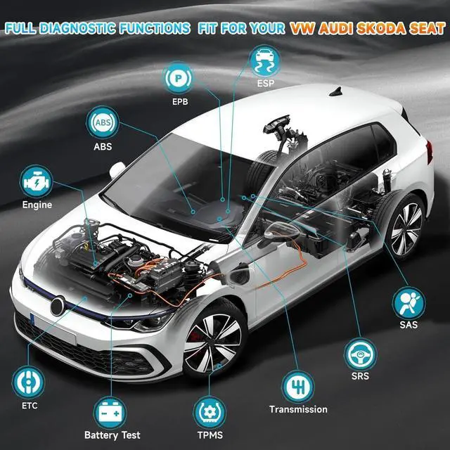 Alt view image 3 of 7 - ANCEL BD500 Bluetooth Diagnostic Scan Tool for VW Audi Seat Skoda Diagnosis, Full Systems Volkswagen OBD2 Scanner Vag Car Code Reader with Battery Check EPB Reset for iPhone, iPad & Android