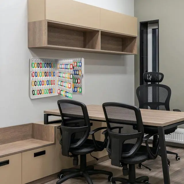 Alt view image 2 of 7 - Key Lock Key Cabinet Lock Box with Numbered Hooks and Tags - 160 Position - Color Tags