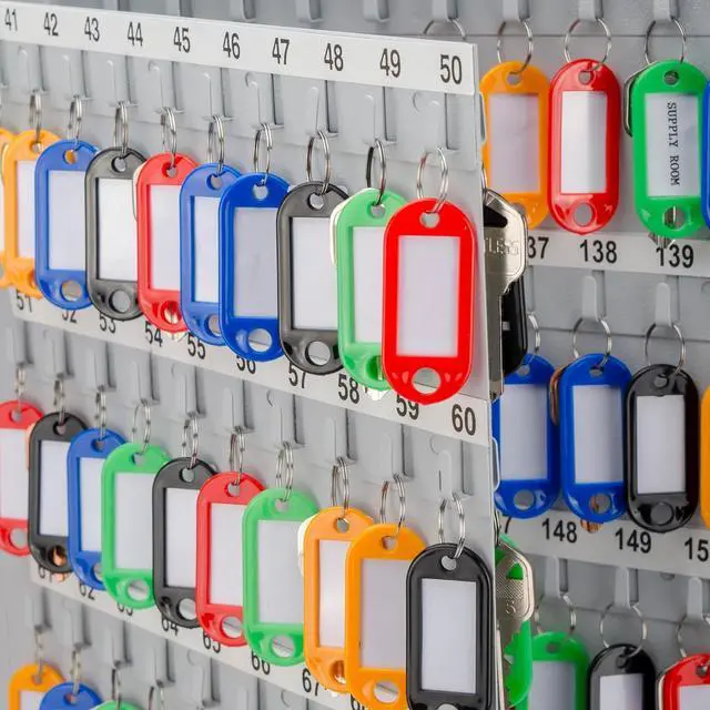 Alt view image 6 of 7 - Key Lock Key Cabinet Lock Box with Numbered Hooks and Tags - 160 Position - Color Tags