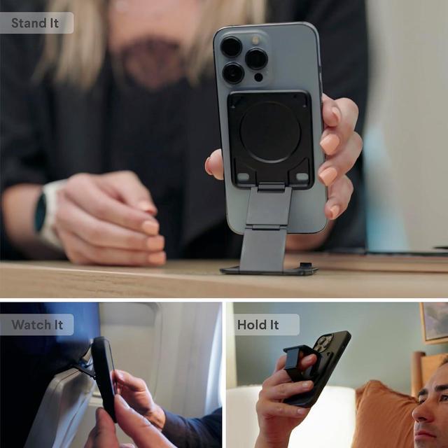 Alt view image 4 of 6 - 10-in-1 MagSafe Super Gadget, Magnetic Tripod Stand, Car Vent+Dash+CD Mount, Finger Holder, Airplane Mount, Selfie Stick, More