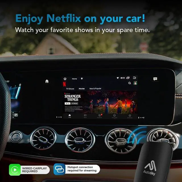 Alt view image 2 of 6 - Wireless CarPlay and Android Auto AI Box Lite for Factory Wired CarPlay Cars - Supports Netflix and YouTube Must use Hotspot - Go Wireless CarPlay and Android Auto. Wired CarPlay Required