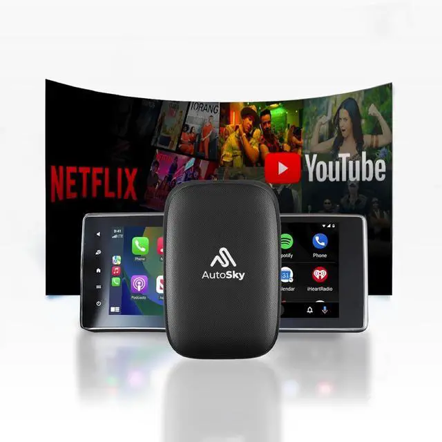 Main image of Wireless CarPlay and Android Auto AI Box Lite for Factory Wired CarPlay Cars - Supports Netflix and YouTube Must use Hotspot - Go Wireless CarPlay and Android Auto. Wired CarPlay Required