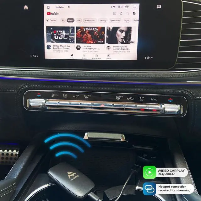 Alt view image 3 of 6 - Wireless CarPlay and Android Auto AI Box Lite for Factory Wired CarPlay Cars - Supports Netflix and YouTube Must use Hotspot - Go Wireless CarPlay and Android Auto. Wired CarPlay Required