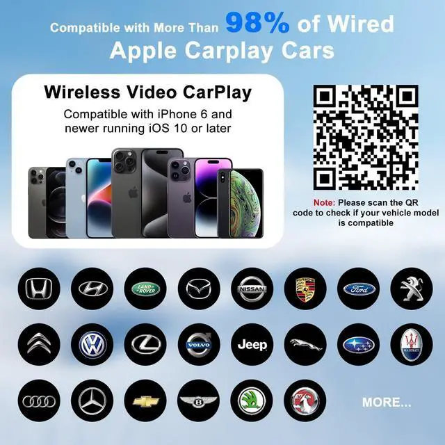Alt view image 5 of 7 - Wireless CarPlay Adapter, CarPlay Wireless Adapter Supports Netflix, YouTube, and Tiktok Stream Media Play, for OEM Wired CarPlay to Wireless Dongle, Fits for Cars from 2016 & iOS 10+ Phone