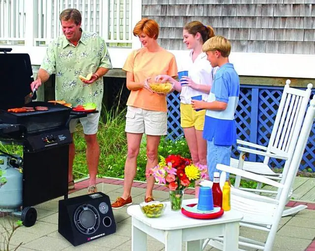 Alt view image 7 of 7 - Audio Bluetooth Speaker System & Digital Music Player 6.5" Subwoofer 200W Max Output FM Radio Receiver SD/MMC Card and USB Reader,Party Speaker, CSF-E65B