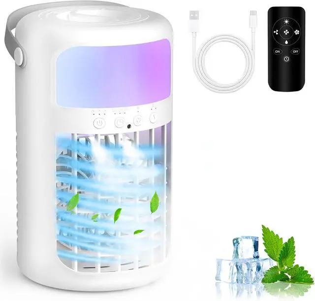 Main image of Portable Air Conditioner, 2025 Upgraded 4-IN-1 Ultra-Quiet Design Portable AC Unit with 2 Cool Mist & Speeds1500ml Remote Control Air Conditioner Evaporative for Home,Office,Bedroom, Camping