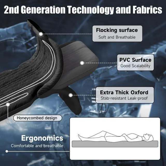 Alt view image 3 of 7 - Inflatable SUV Air Mattress Bed Car Mattress for SUV, Double-Sided Flocking Travel Camping Bed Car Air Mattress, Car Sleeping Mattress Bed for Universal SUV with Car Air Pump 2 Pillows