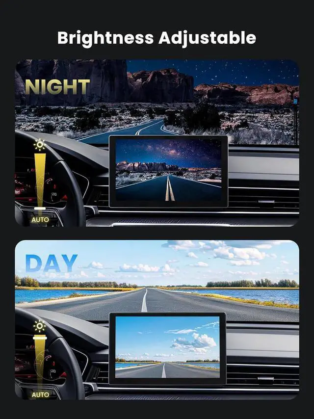 Alt view image 4 of 6 - Carplay Screen for Car, 9" Portable Wireless Carplay&Android Auto, 4K Dash Cam,1080P Backup Camera, Car Stereo Audio Receivers for Car, GPS Navigation Mirror Link, Bluetooth,FM, Siri