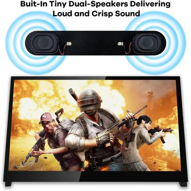 Alt view image 6 of 7 - IPS LCD Capacitive Touch Screen HDMI Display Portable Monitor 1024X600 Built-in Dual Speakers for Raspberry Pi 5/4/3 Xbox PS4 Windows 7/8/10
