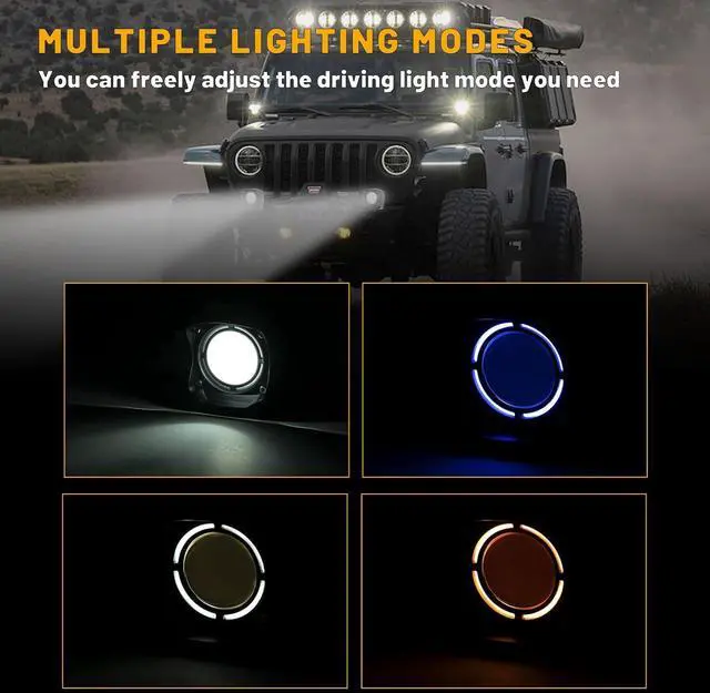 Alt view image 4 of 7 - 2PCS 4 Inch LED Pod Lights 80W 8,000LM LED Fog/Driving/Off Road Lights with Day Running Light Mode Spot Beam Universal Auxiliary Ditch Light Cube Pods for Truck Boat ATV UTV Pickup