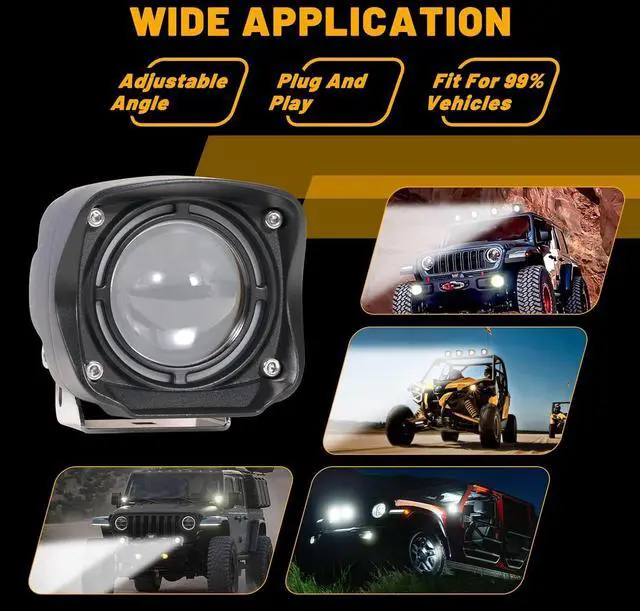 Alt view image 7 of 7 - 2PCS 4 Inch LED Pod Lights 80W 8,000LM LED Fog/Driving/Off Road Lights with Day Running Light Mode Spot Beam Universal Auxiliary Ditch Light Cube Pods for Truck Boat ATV UTV Pickup