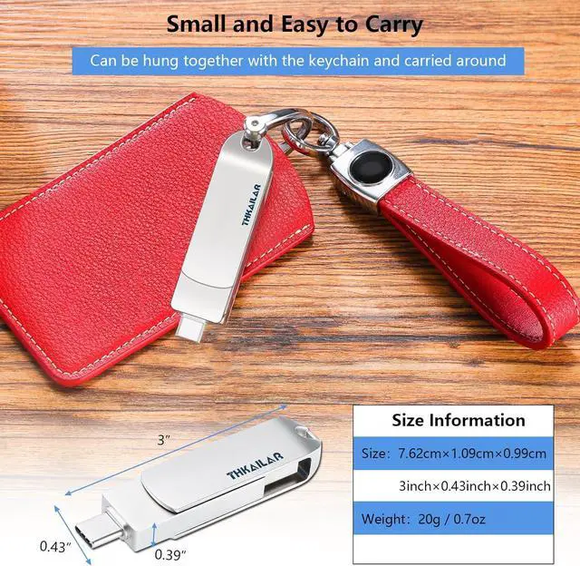 Alt view image 5 of 6 - 1TB USB 3.2 Gen 2 External SSD Flash Drive, 2-in-1 USB-A & USB-C, 500MB/s Read Speed, Portable SSD, Dual Ports Thumb Drive for Android, MacBook Pro, PC, Tablet, Laptop, and Smart TV
