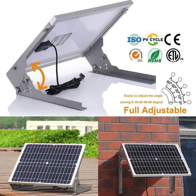 Alt view image 6 of 6 - 20W 12V Solar Battery Charger Maintainer, Built-in Smart MPPT Charge Controller, Adjustable Mount Bracket, Waterproof 20 Watt Solar Panel Kits for Car Automotive Boat Marine RV Trailer