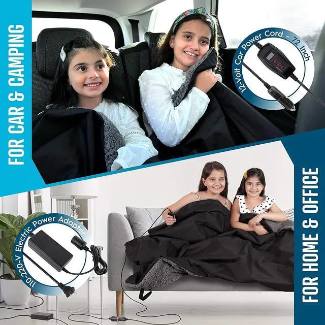 Alt view image 5 of 7 - Sherpa Fleece Travel Blanket Grey Cozy Soft Plush Warm Fuzzy Automotive Comfortable Car Seat 59" x 43 Size -Great for Winter, Home, Office and Camping 2 Pack