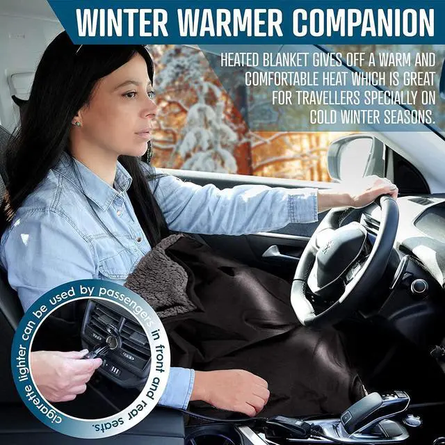 Alt view image 6 of 7 - Sherpa Fleece Travel Blanket Grey Cozy Soft Plush Warm Fuzzy Automotive Comfortable Car Seat 59" x 43 Size -Great for Winter, Home, Office and Camping 2 Pack