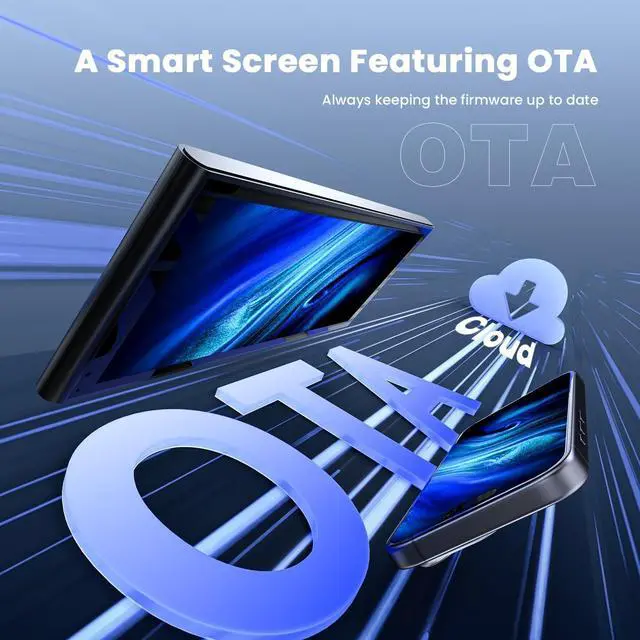 Alt view image 7 of 7 - Wireless Portable Car Play Screen for  CarPlay & Android Auto, OTA Updates, Backup Camera, Mirror Link, 5.0 Bluetooth, Voice Control, GPS Navigation, FM